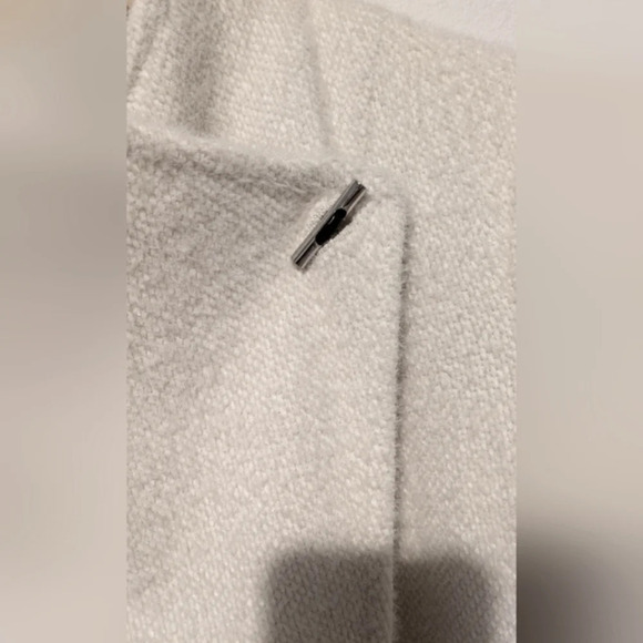 Calvin Klein belted asymmetrical furry off white coat jacket, size L, like new! - Picture 8 of 15
